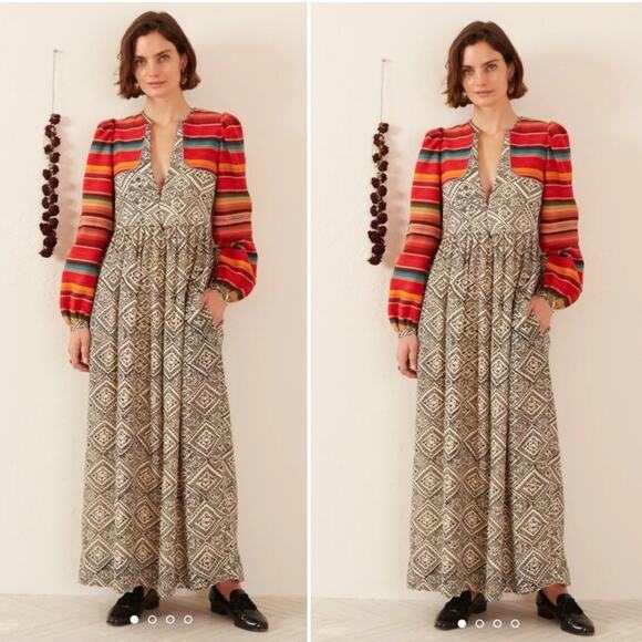 NWT NEW Alix of Bohemia Winifred Orange Bloom Maxi Dress XS - Picture 1 of 8